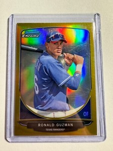 K138,544 - 2013 Bowman Chrome Prospects Gold Refractors #BCP74 Ronald Guzman/50