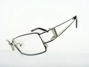 Herrenbrillen schwarz leicht Brillenfassung groß ausgefallene Bügel Metall Gr. L - Picture 1 of 9