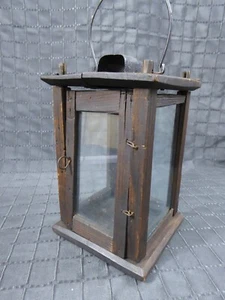 Rare Old Antique primitive Wooden Candle Lantern 18th 19th century Wood Lantern - Picture 1 of 22
