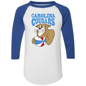 Carolina Cougars Raglan Shirt 3/4 Sleeve Colorblock ABA Basketball - Picture 1 of 7