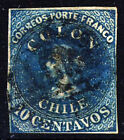 CHILE 1861 10c. COLON LAST LONDON PRINTING  Chile #11 Scott 12 SG 31/2 Wmk 1 VFU