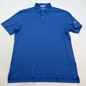 Peter MIllar Polo Herren Medium Sugar Skulls Jacquard Golf Logo All Over Blau - Bild 1 von 9