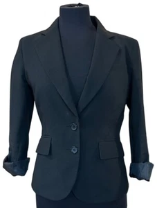New York & Co. Stretch Black Blazer Jacket 100% Polyester Women's Size 2 - Picture 1 of 15