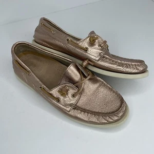 Sperry Women's A/O Vida Brushed Metallics Rose Gold Boat Shoe Size 7.5 Pebbled - Picture 1 of 9