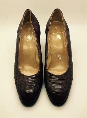 RALPH LAUREN ручной работы в Италии винтажный коричневый экзотический реальный крокодила кожи Sz 7B РЕДКАЯ!! - Изображение 1 из 4