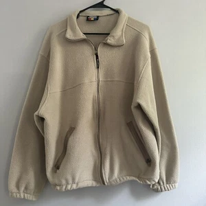 Vintage HARTWELL VIASPORT POLARTEC XL Men's Full Zip Cream Color Fleece Jacket - Picture 1 of 7
