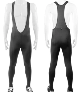 Tall Men's USA Classic Fleece Bib-Tights | Black Cold Weather Unpadded Bibs - Picture 1 of 4