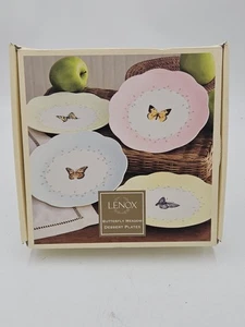 NUEVO Juego de 4 platos de postre Lenox Butterfly Meadow 8" pastel de Louise Le Luyer - Imagen 1 de 12