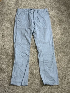 Old Navy Pants Men 34x34 Blue Cotton Blend Slash Pockets Casual Preppy Fast Ship - Picture 1 of 8