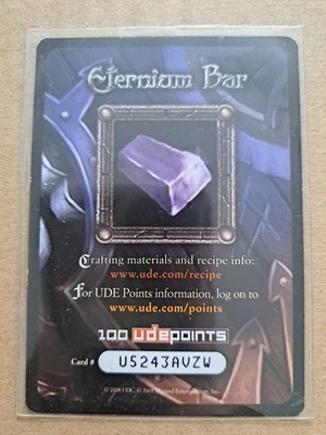 World of Warcraft TCG 2008 Eternium Bar 100 UDE Points WOW Expired Code - Bild 1 von 2