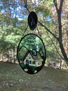 Vintage Joan Baker Designs Bless This Home Glas Sonnenfänger - Bild 1 von 7