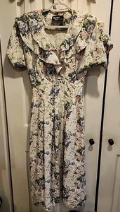 Dawn Joy Lace OVerlay Dress Ivory Whimsigoth Prairie Country Sz S/M Vintage  - Picture 1 of 6