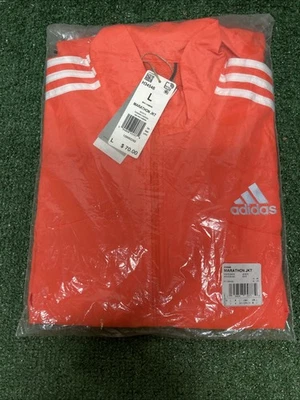 Adidas Hombre Maratón Chaqueta 3 Rayas Repelente al Agua Solar Rojo GRANDE (KEB-12-020) Foto 1 de 4
