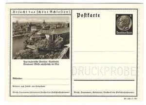 Deutsches Reich Ganzsache P 236 Breslau Schlesien  DD39-142-1-B2 DRUCKPROBE ** - Picture 1 of 1