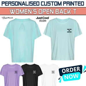 Personalised Custom Printed AWDis Women’s Open Back T 100% Polyester Top JC013 - Picture 1 of 11