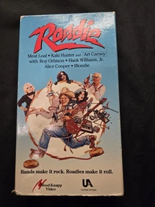 VHS Roadie 1980 Meat Loaf Blondie Alice Cooper Roy Orbison Hank Williams Jr - Foto 1 di 16