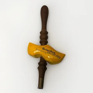 Vintage Heineken Bier Zapfhahn Griff - Dutch Clog Holz Holland Import Bar Pub - Bild 1 von 8