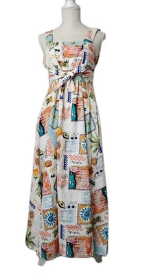 SPIGHE DI LINO Italy Tropical Postcard Pockets Linen Blend Women's Size L - image 1 of 4