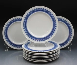 Rosenthal Porzellan Diadem 10er Set Salatteller 7,75" weiß mit blauer Schneeflocke - Bild 1 von 2