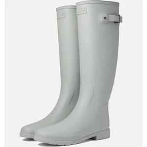 HUNTER Original Tall Refined Matte Gray Blue Rain Boot WFT1071RMA Womens 8 NEW - Picture 1 of 5