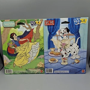 MATTEL Disney 8 Piece Tray Puzzle, Lot of 2, Snow White & 101 Dalmatians, 1996-7 - Picture 1 of 5