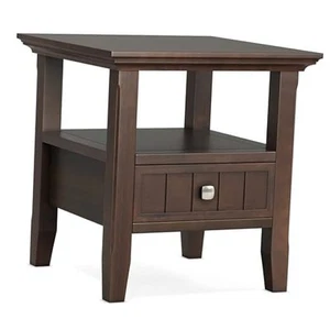 Acadian End Table in 19 x 19 x 20 19 inch Brunette Brown End Table with Drawer - Picture 1 of 7
