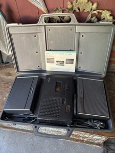 Vintage Sony TC-126CS Portable Stereo Cassette-Corder W Speakers & Case Works - Bild 1 von 7