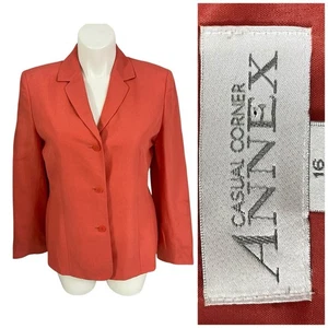 Blazer informal Corner Annex para mujer talla 16 naranja chaqueta oficina corpcore carrera - Imagen 1 de 15