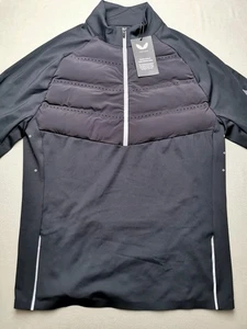 CASTORE Mens UK XS 1/4 Zip Stretch Hybrid Jacket (NEW) Onyx Black Insulated - Picture 1 of 20