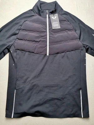 CASTORE Mens UK XS 1/4 Zip Stretch Hybrid Jacket (NEW) Onyx Black Insulated - Image 1 of 4