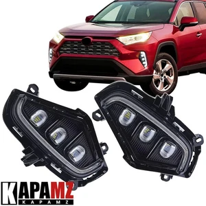 LED Fog Lamps Kit DRL with Turn Signal for Toyota RAV4 2019 2020 2021 2022 - Picture 1 of 18