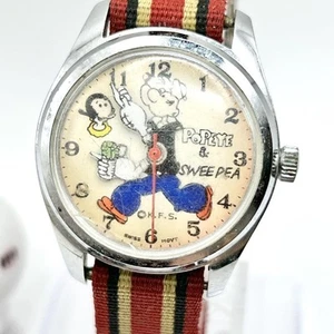 Popeye Vintage Hand-Wind Sweepy Watch Rare Used - Picture 1 of 6