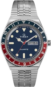 Timex 38mm Q Timex Reissue Stainless Steel Case Blue Dial Stainless Steel Strap - Picture 1 of 7