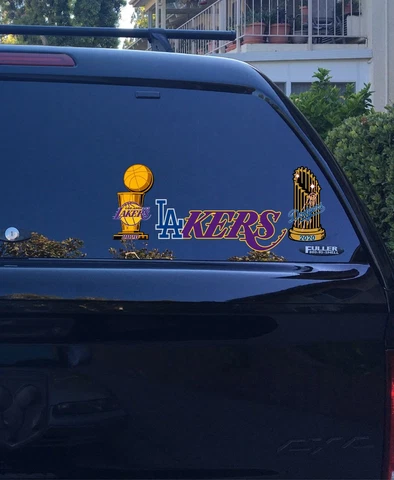 68-22 Los Angeles Dodgers Lakers 2020 Championship SET Mash Up Vinyl Decal Cover