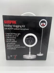 Sunpak - Folding Vlogging Kit with Boya Cardioid Microphone Large LED Ring Light - Picture 1 of 3