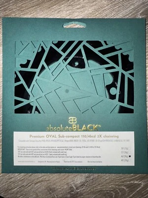 Estrada subcompacta oval Absolute Black Premium, 4x110BCD 46T - preta - Imagem 1 de 4