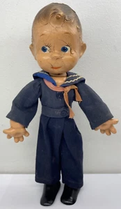 Vintage 1930’s Ideal Flexy Sunny Sam Sailor Doll Joseph Kallus 12” Wood Bendable - Picture 1 of 21