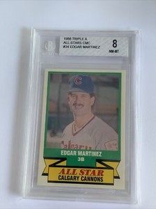 1988 Triple A All-Stars CMC Edgar Marrinez #34 BGS 8 NM-MT Calgart Cannons