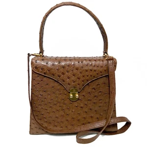 TAIR'S SPAIN Handtasche braun echtes Straußenleder - Bild 1 von 12