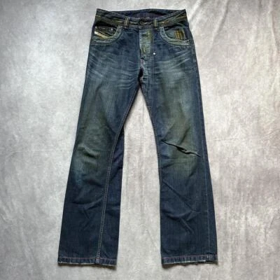 Pantalones de mezclilla Diesel para hombre M 00S Old Lemmen semi acampanados procesamiento de manchas de lujo usados Foto 1 de 4