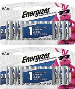 24 AA Energizer Ultimate Lithium Batteries- Brand New-Free Shipping!