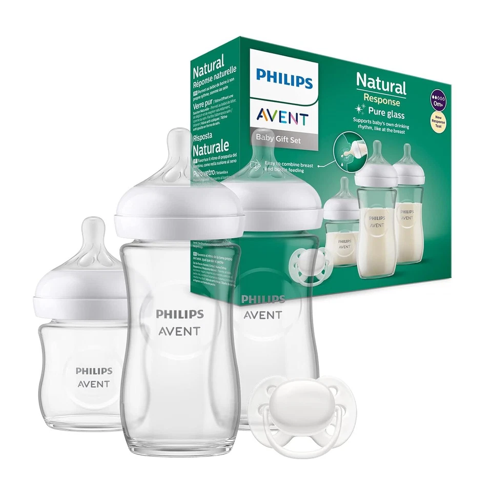 Philips Avent Natural Response Flaschen-Set Glas Neugeborene (Modell SCD878/11)