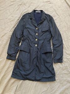 Jil Sander Women's Navy Blue Polyester Coat Size 34 XS