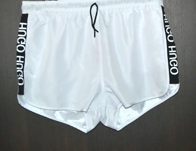 Pantalones Cortos de Natación Hugo Boss Blanco Negro Borde Logo Para Hombre Playa Atléticos Talla 2XL Foto 1 de 4