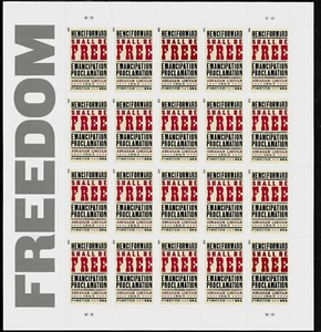 EMANCIPATION PROCLAMATION US FOREVER MXF 20 STAMP SHEET #5787 BY ABRAHAM LINCOLN - Picture 1 of 2