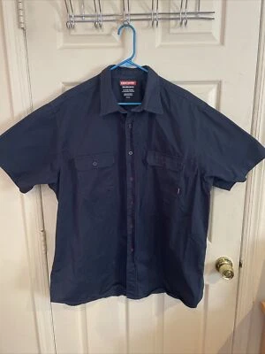 Vintage Craftsman Navy Blue Button-Down Collar Work Shirt XXL (50-52) RARE!!! - Image 1 of 4