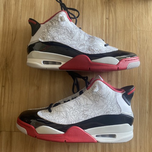 Nike Air Jordan Dub Zero White Fire Red Black 311046-160 Men's Shoes NEW Sz 10.5