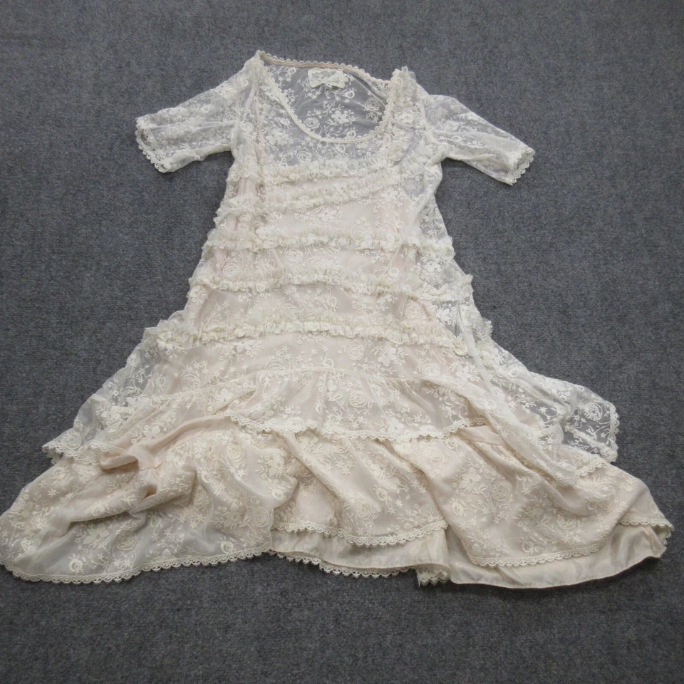 Vestido Johnny Was Mujer Mediano Blanco Encaje Keyla Túnica Volantes Romántico Boho Love Foto 1 de 4