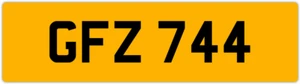 GFZ 744 G 3x3 DATELESS PRIVATE NUMBER PLATE GAZ GAV GEO GUS GUY GRACE GEM GED GS - Picture 1 of 1