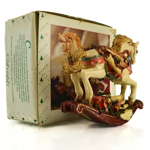 HOLIDAY-TIME Ceramic Rocking Horse White Table Figure Christmas Decoration - Picture 1 of 10